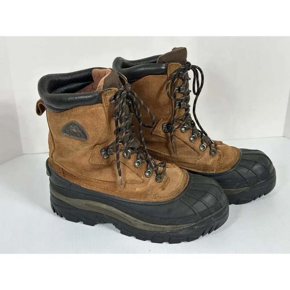 Rocky 7655 Mens Waterproof 600G Thinsulate Ultra Winter Snow Boots Brown 9 M